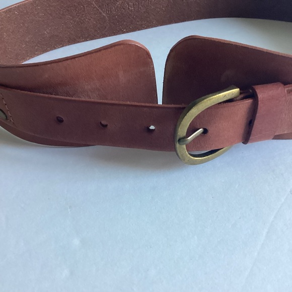 Linea Pelle Waist Belt Small Genuine Leather Horseshoe Buckle Brown - Picture 2 of 15
